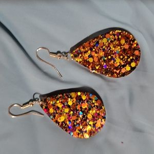 Sparkly teardrop shaped earrings